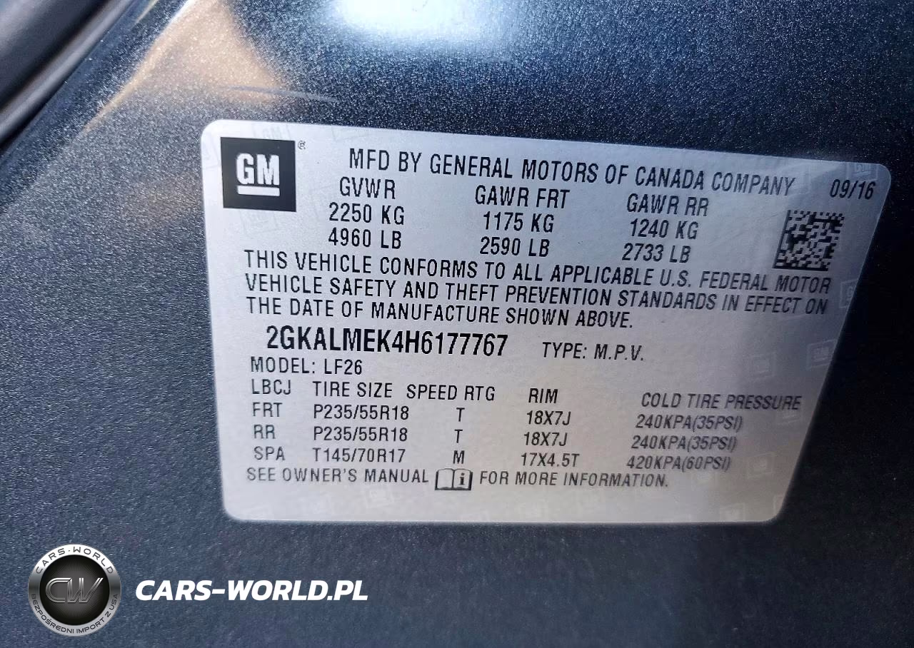 2017 GMC Terrain Sle VIN:2GKALMEK4H6177767 - 14