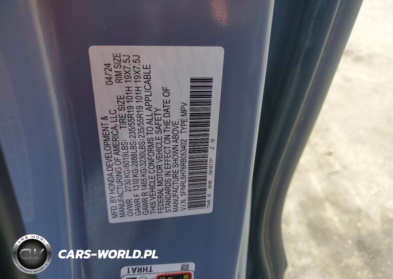2024 Honda Odyseey VIN:5FNRL6H76RB053402 - 13