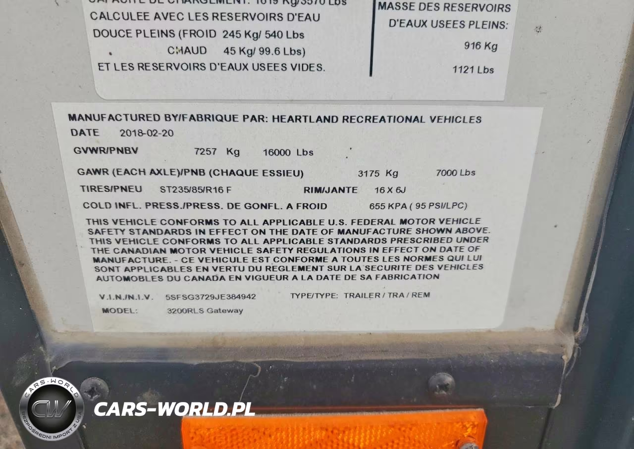 2018 Heartland Gateway Camper VIN:5SFSG3729JE384942 - 8