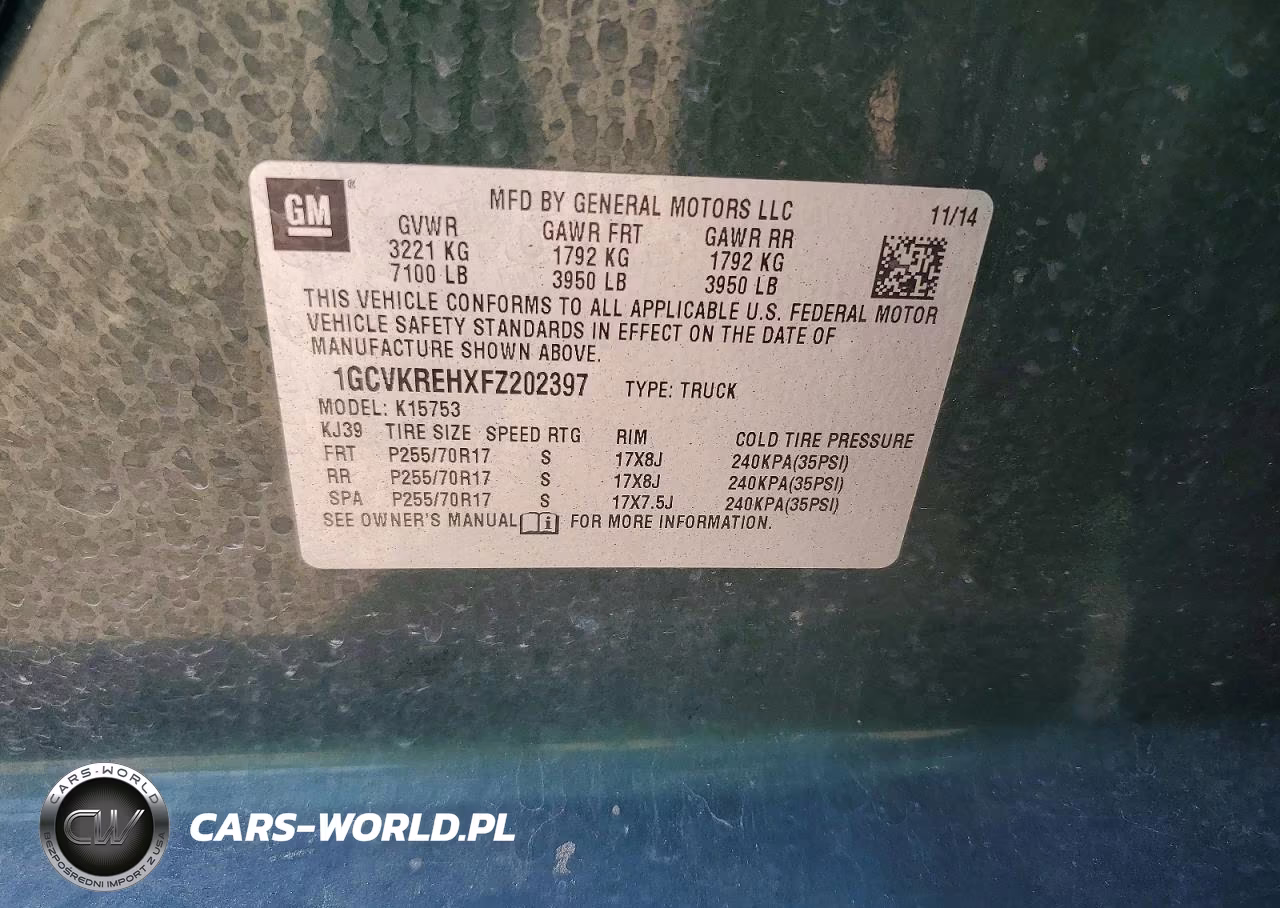 2015 Chevrolet Silverado K1500 Lt VIN:1GCVKREHXFZ202397 - 12