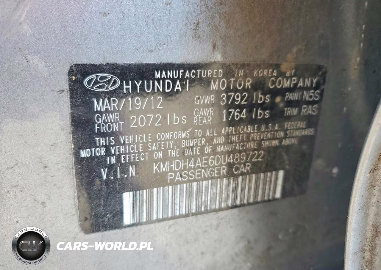 2013 Hyundai Elantra Gls VIN:KMHDH4AE6DU489722 - 12