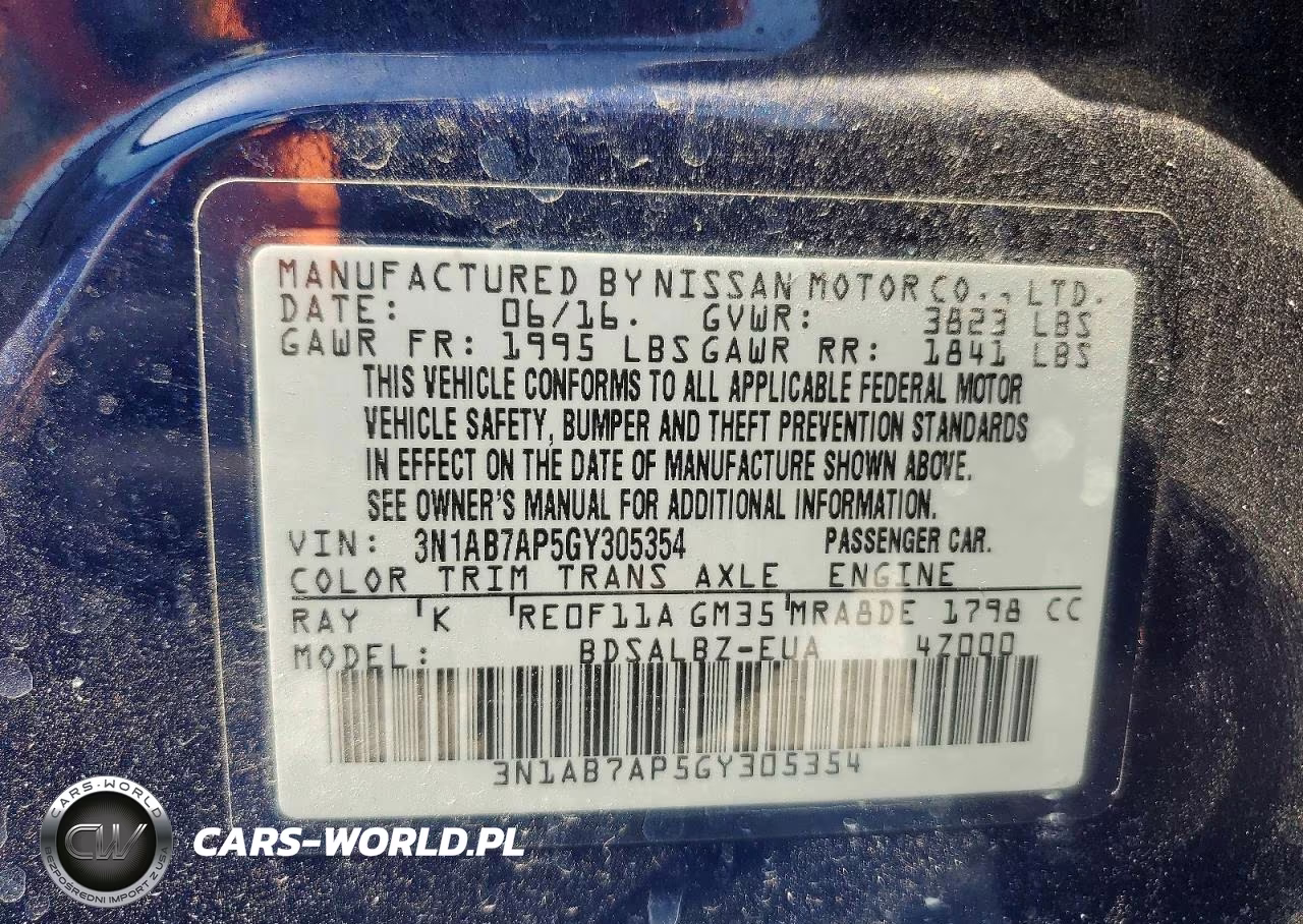 2016 Nissan Sentra S VIN:3N1AB7AP5GY305354 - 13
