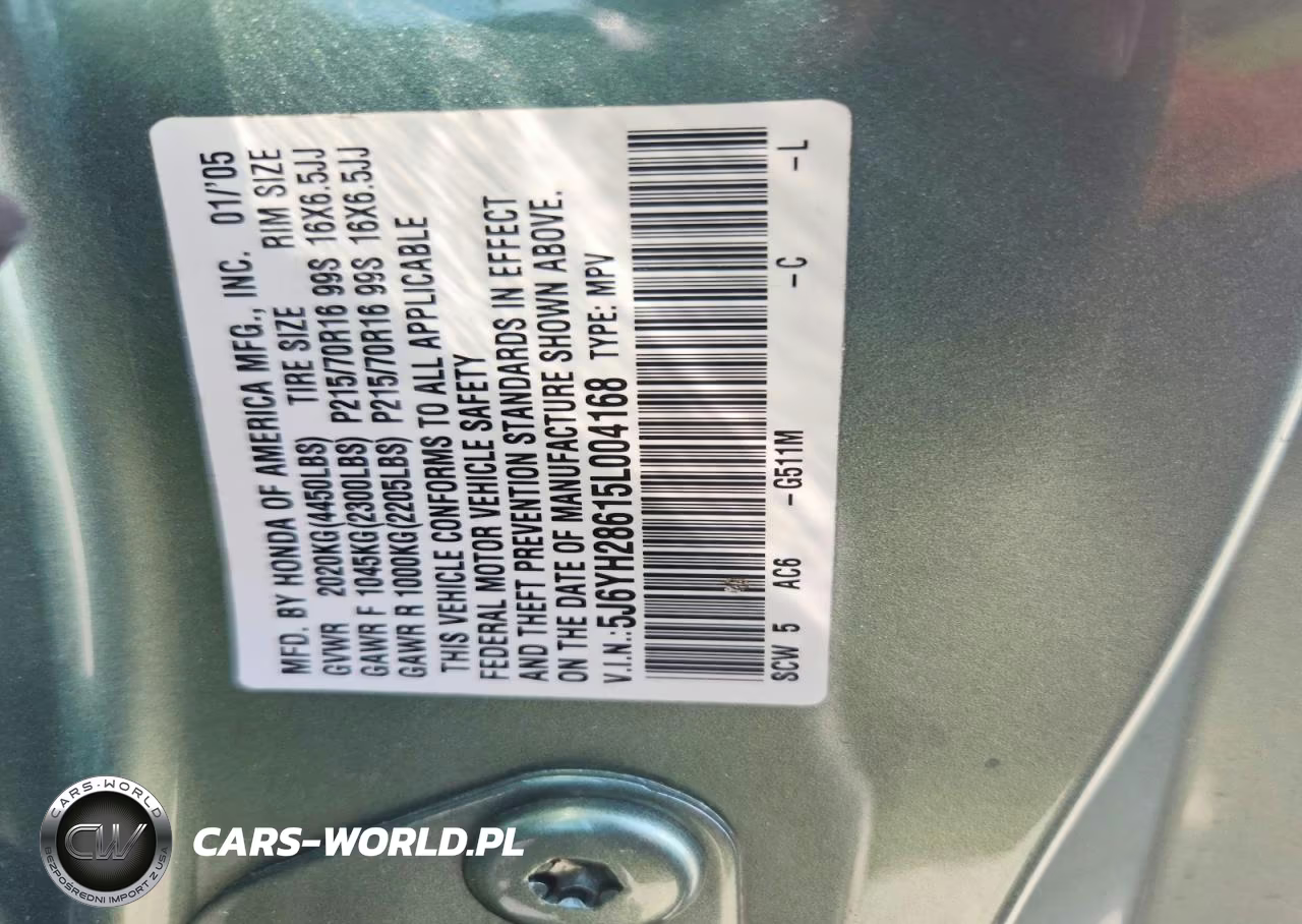 2005 Honda Element Ex VIN:5J6YH28615L004168 - 13