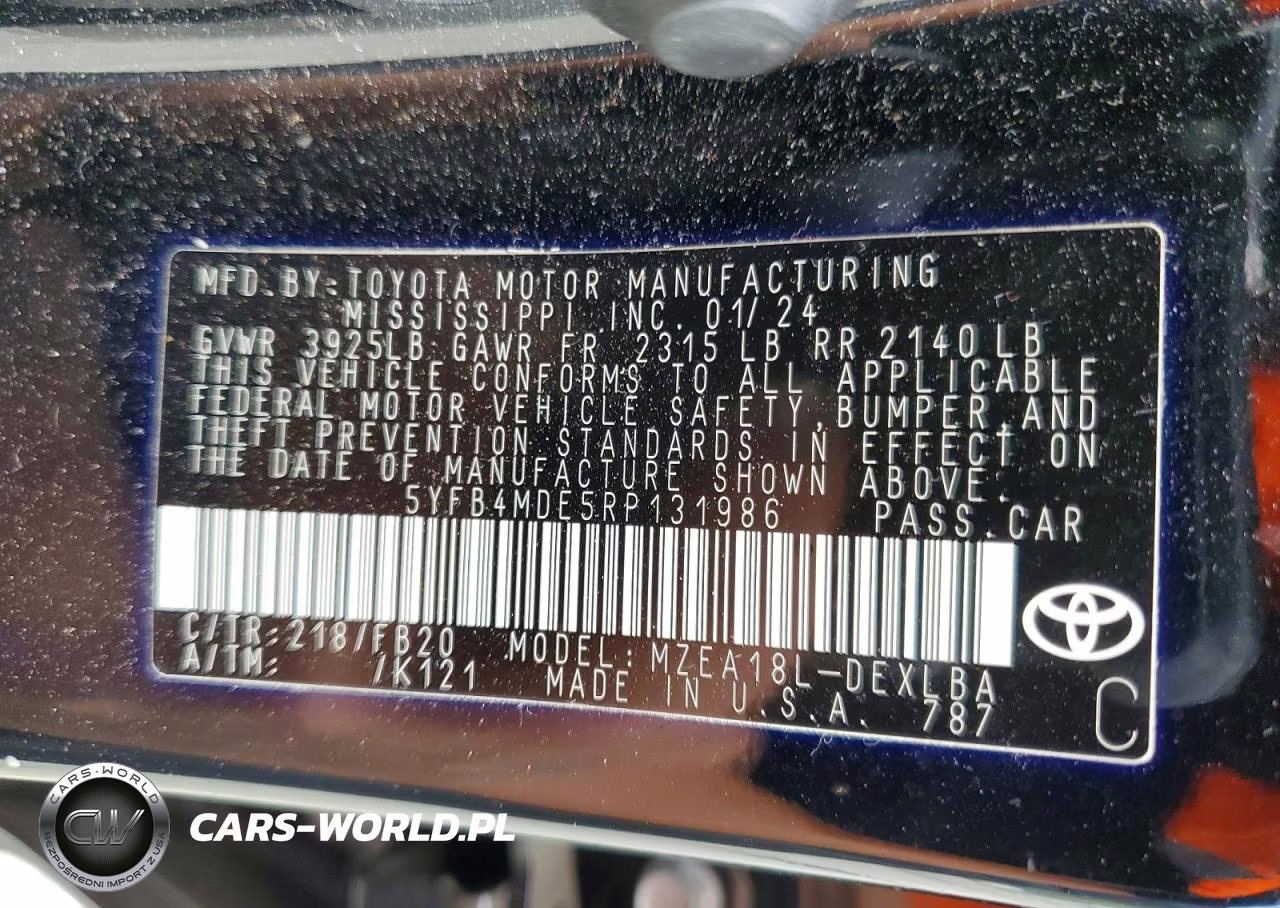 2024 Toyota Corolla Le VIN:5YFB4MDE5RP131986 - 12