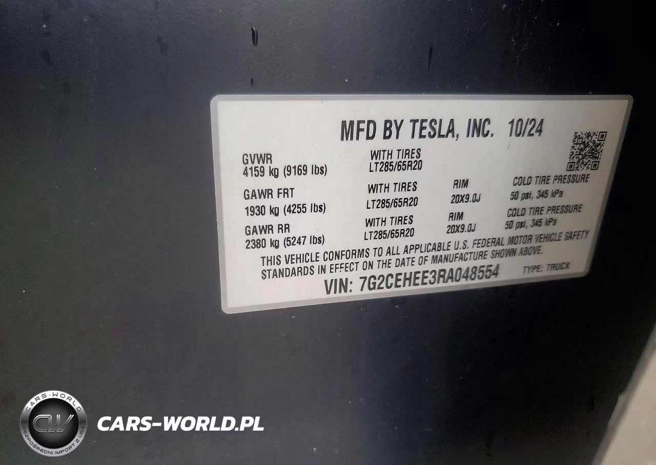 2024 Tesla Cybertruck VIN:7G2CEHEE3RA048554 - 10