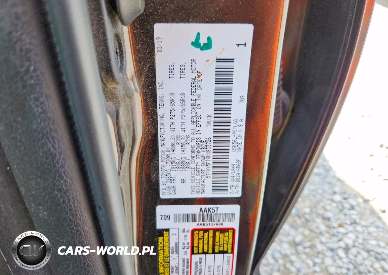 2019 Toyota Tundra Crewmax Limited VIN:5TFHY5F18KX833726 - 12