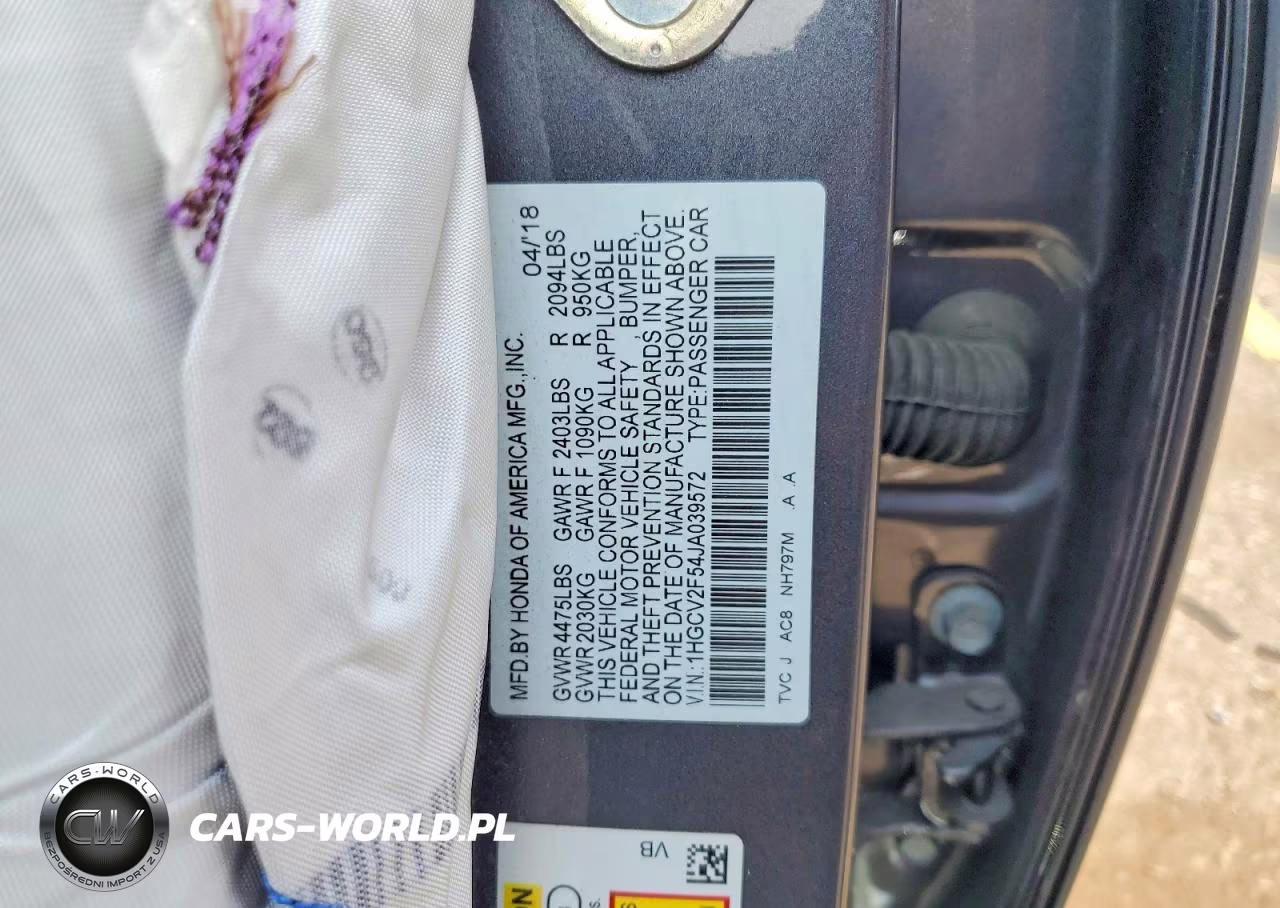 2018 Honda Accord Exl VIN:1HGCV2F54JA039572 - 13