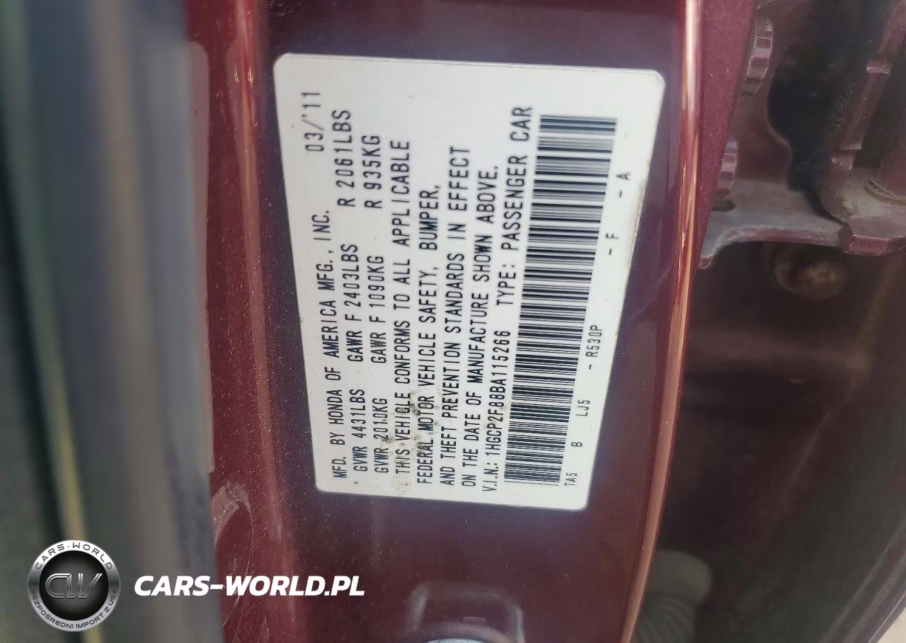 2011 Honda Accord Exl VIN:1HGCP2F88BA115266 - 12