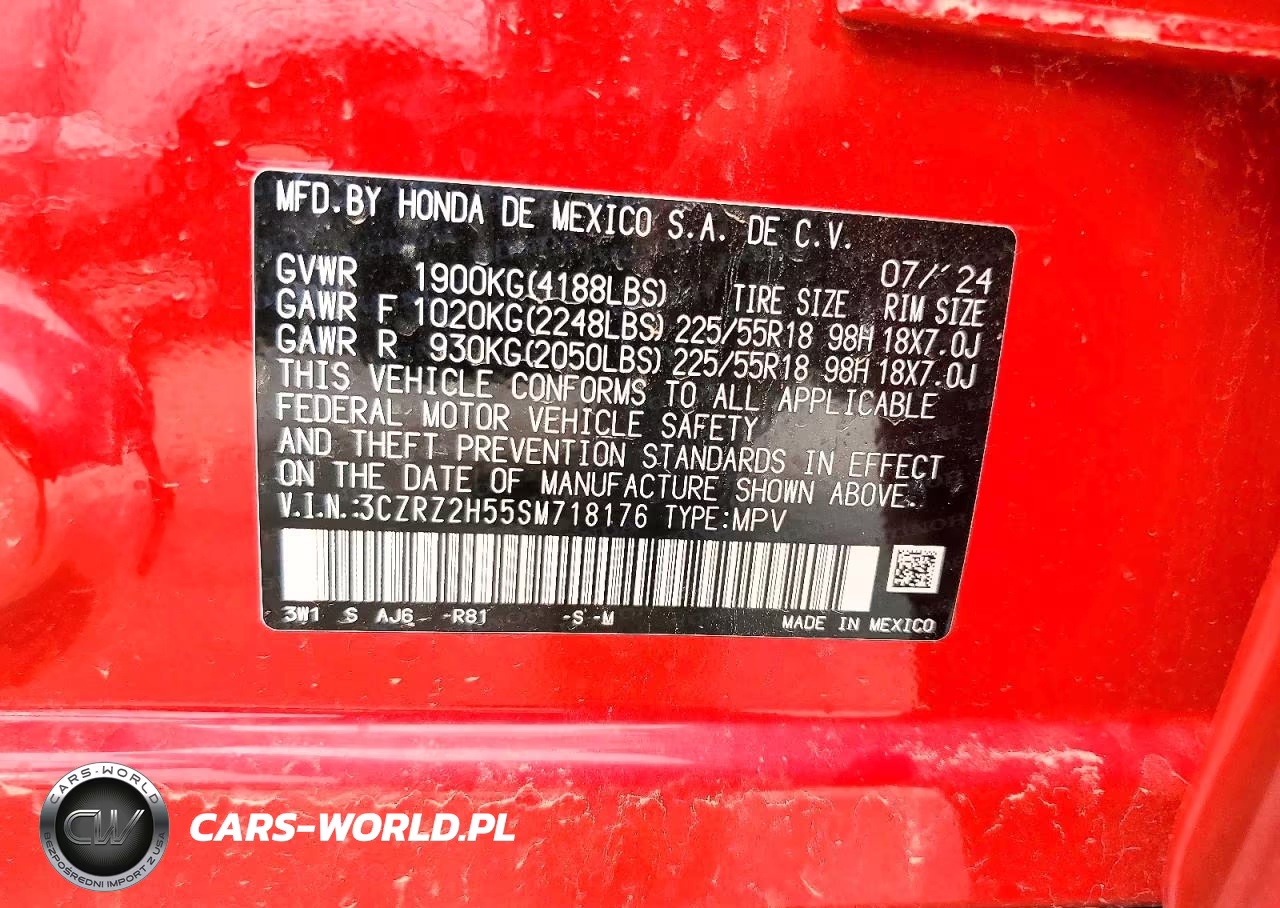 2025 Honda Hr-V Sport VIN:3CZRZ2H55SM718176 - 13