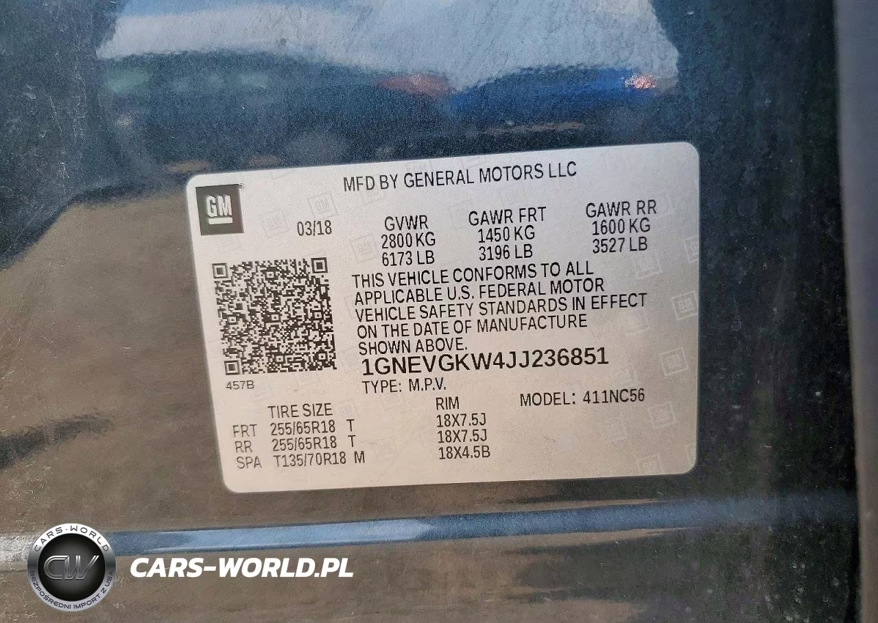 2018 Chevrolet Traverse Lt VIN:1GNEVGKW4JJ236851 - 12