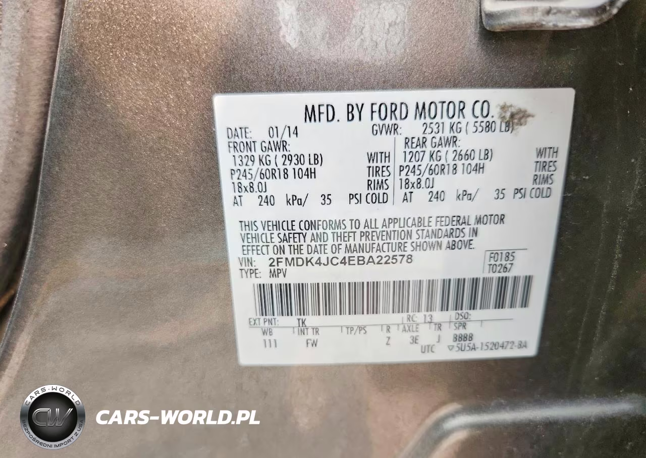 2014 Ford Edge Sel VIN:2FMDK4JC4EBA22578 - 12