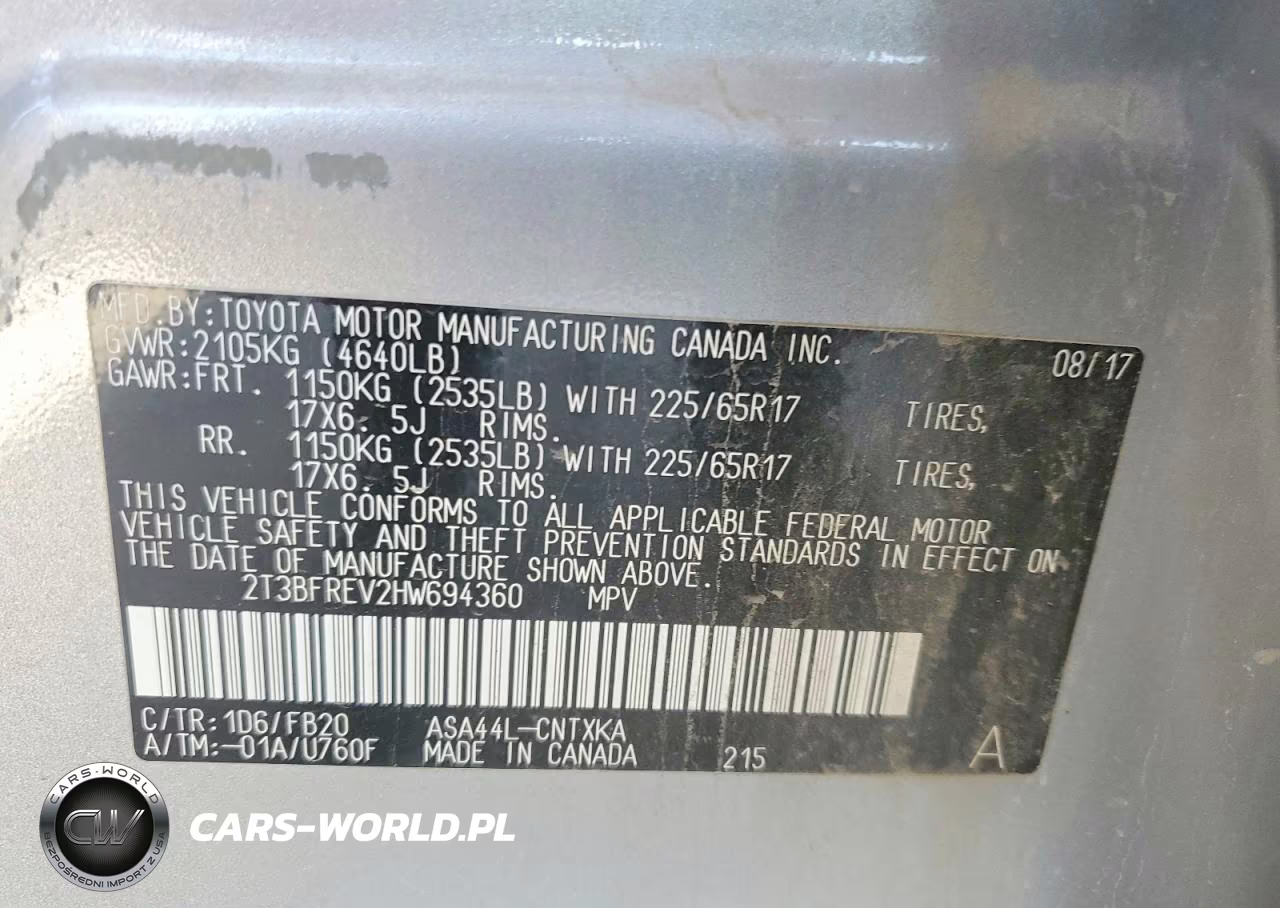 2017 Toyota Rav4 Le VIN:2T3BFREV2HW694360 - 13
