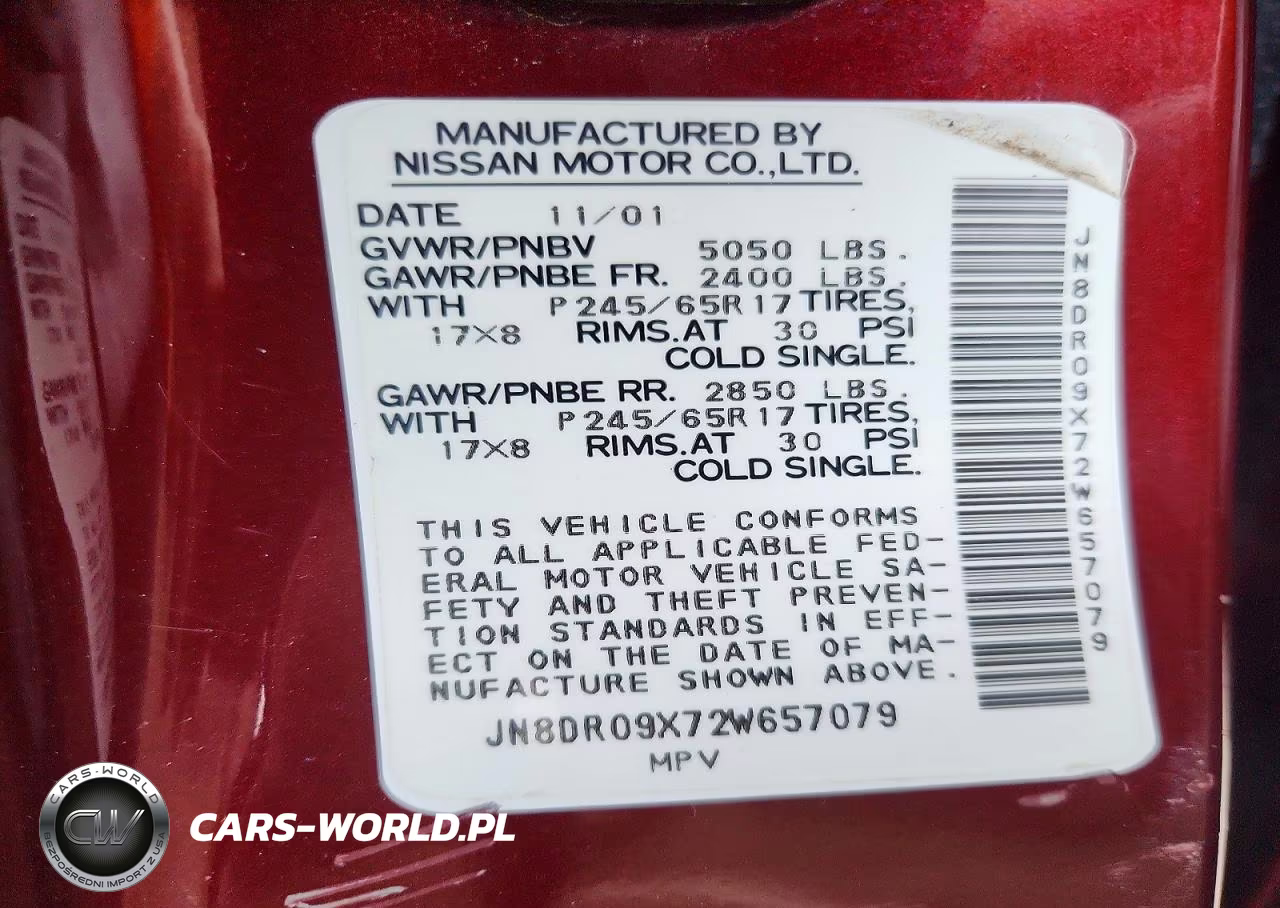 2002 Nissan Pathfinder Se VIN:JN8DR09X72W657079 - 14
