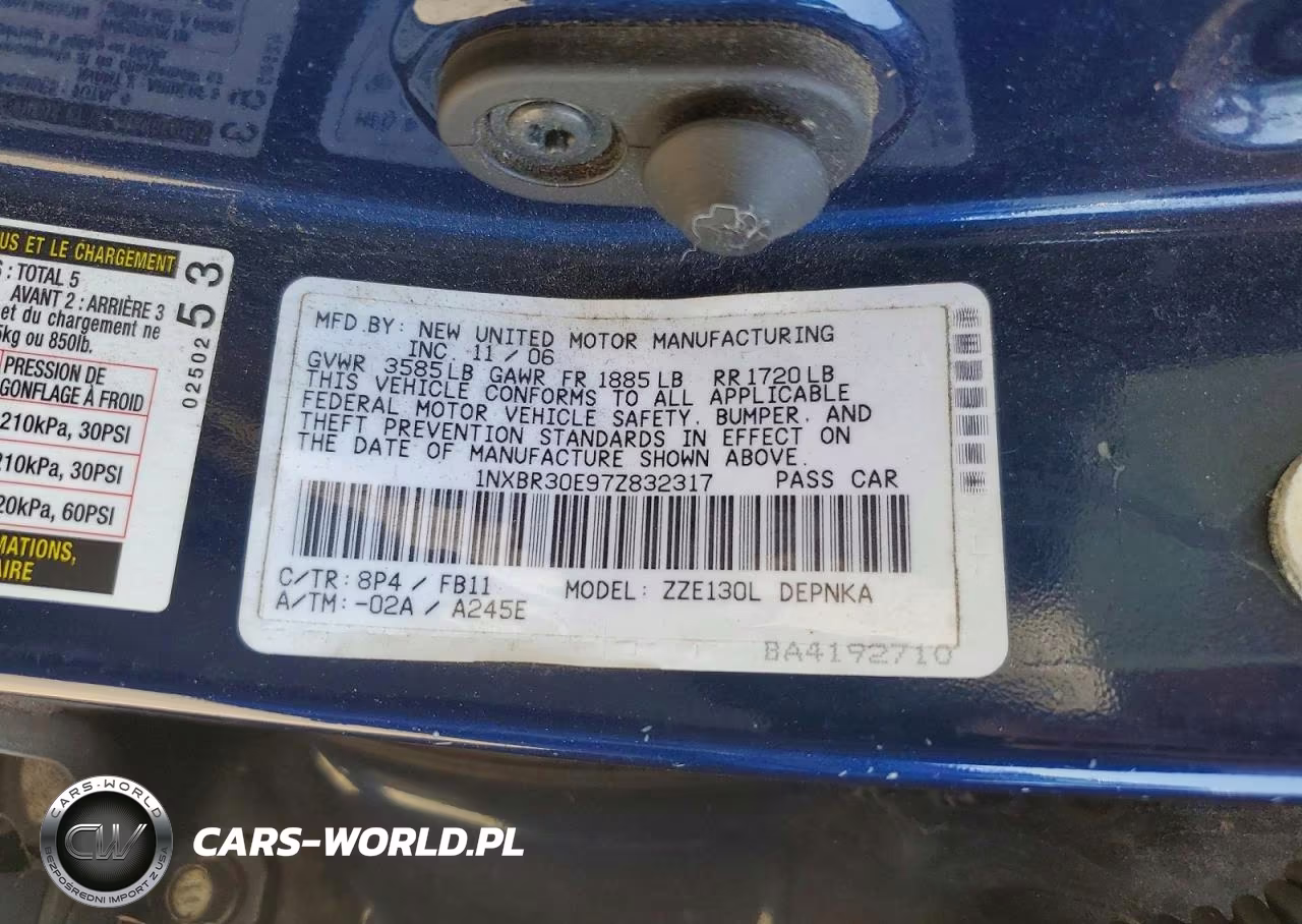 2007 Toyota Corolla Le VIN:1NXBR30E97Z832317 - 12