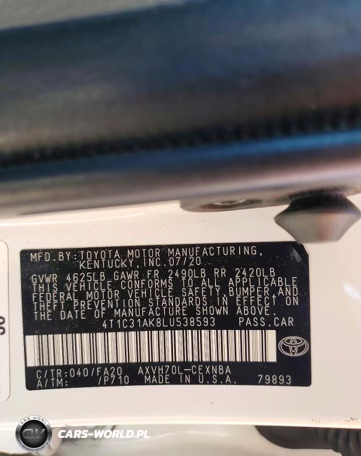 2020 Toyota Camry Le VIN:4T1C31AK8LU538593 - 12