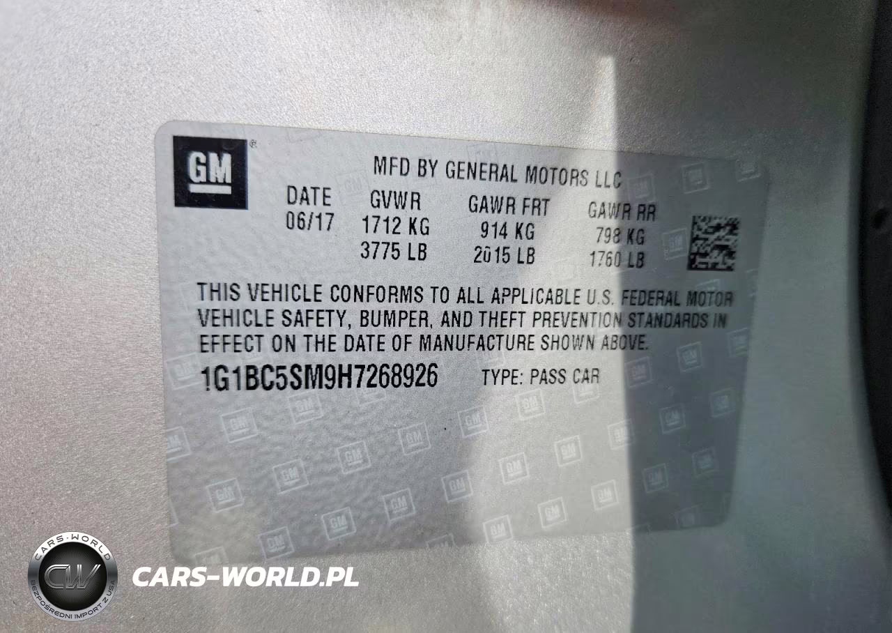 2017 Chevrolet Cruze Ls VIN:1G1BC5SM9H7268926 - 12