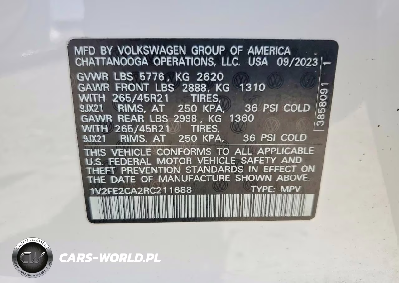 2024 Volkswagen Atlas Cross Sport Sel Premium R-Line VIN:1V2FE2CA2RC211688 - 13