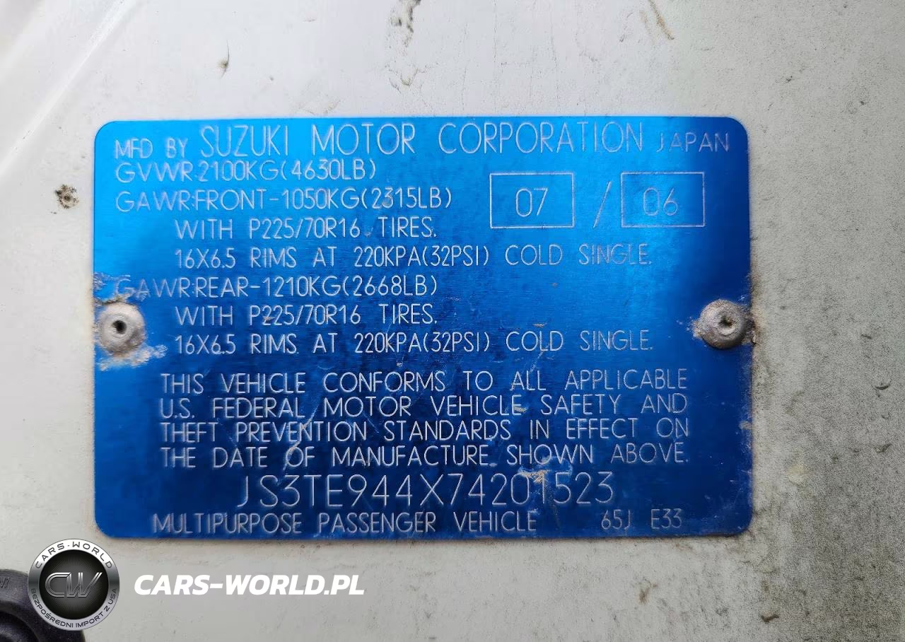 2007 Suzuki Grand Vitara Xsport VIN:JS3TE944X74201523 - 13