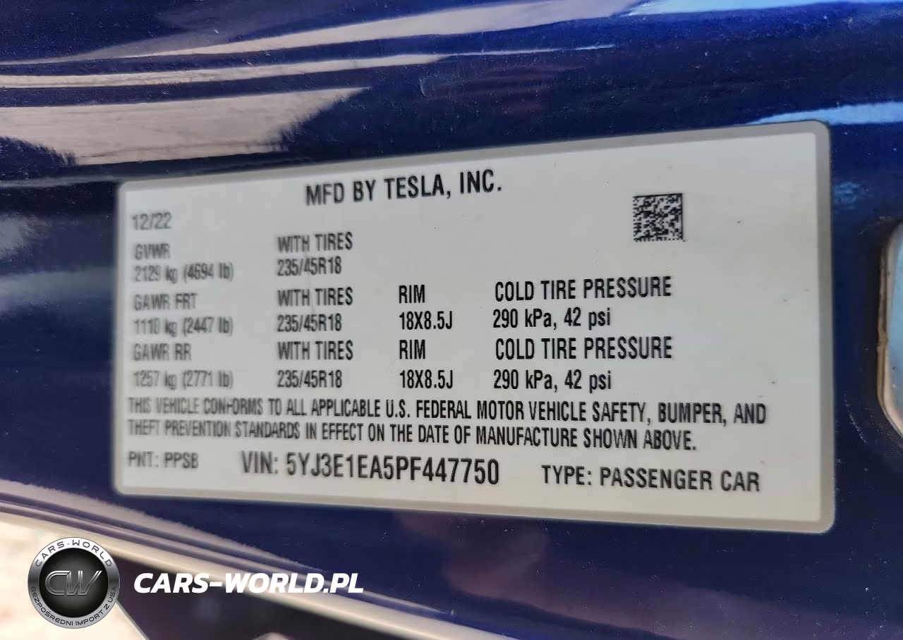 2023 Tesla Model 3 VIN:5YJ3E1EA5PF447750 - 12