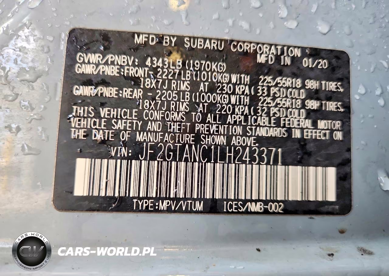 2020 Subaru Crosstrek Limited VIN:JF2GTANC1LH243371 - 13
