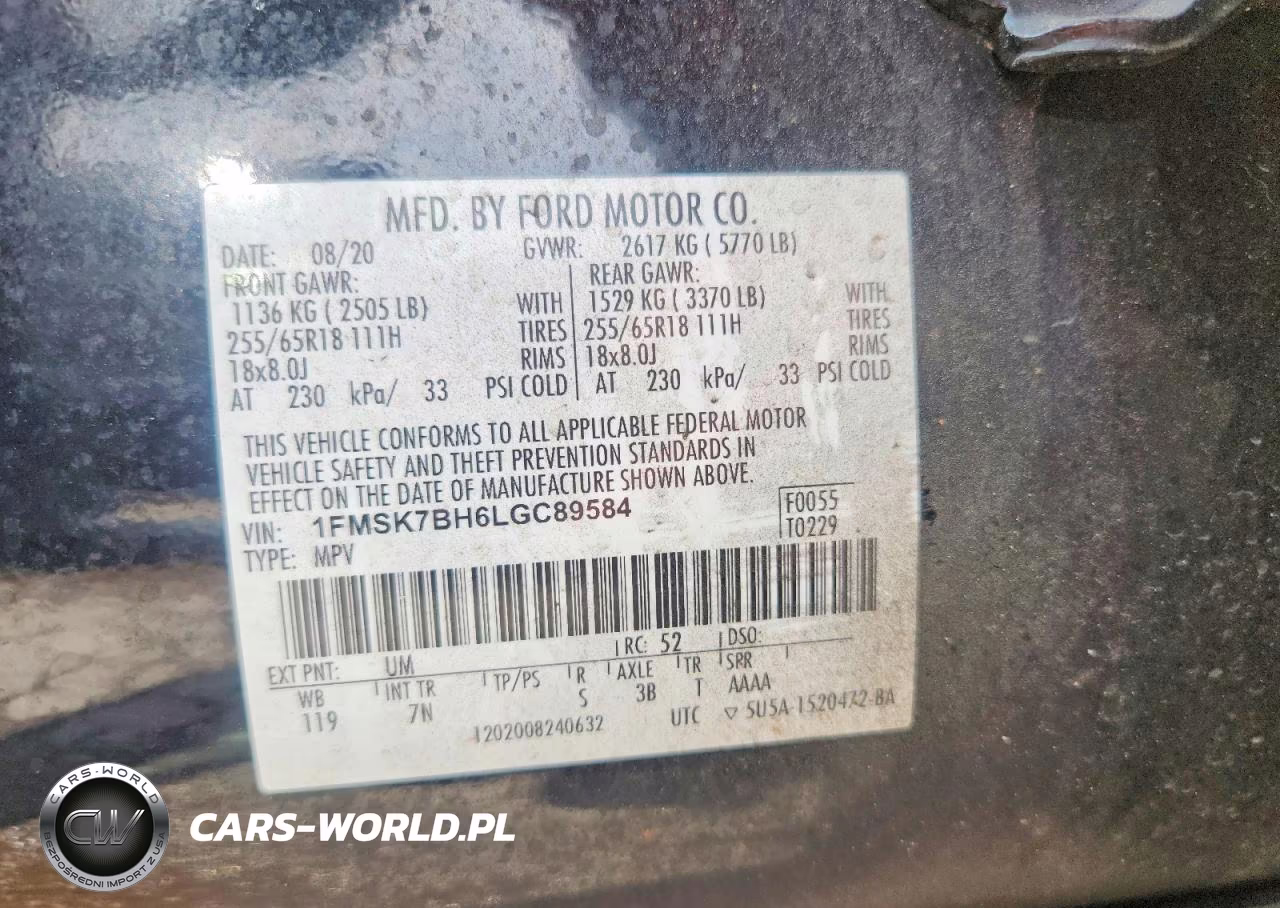 2020 Ford Explorer VIN:1FMSK7BH6LGC89584 - 13