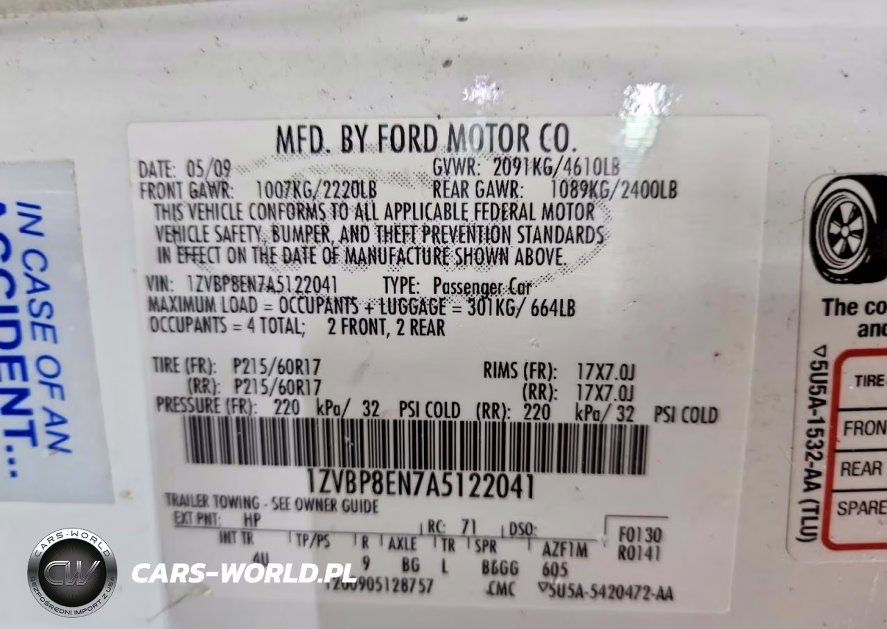 2010 Ford Mustang VIN:1ZVBP8EN7A5122041 - 12