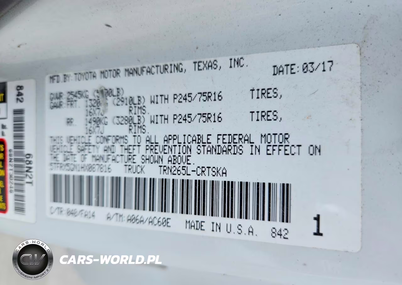 2017 Toyota Tacoma Sr VIN:5TFRX5GN1HX087816 - 13