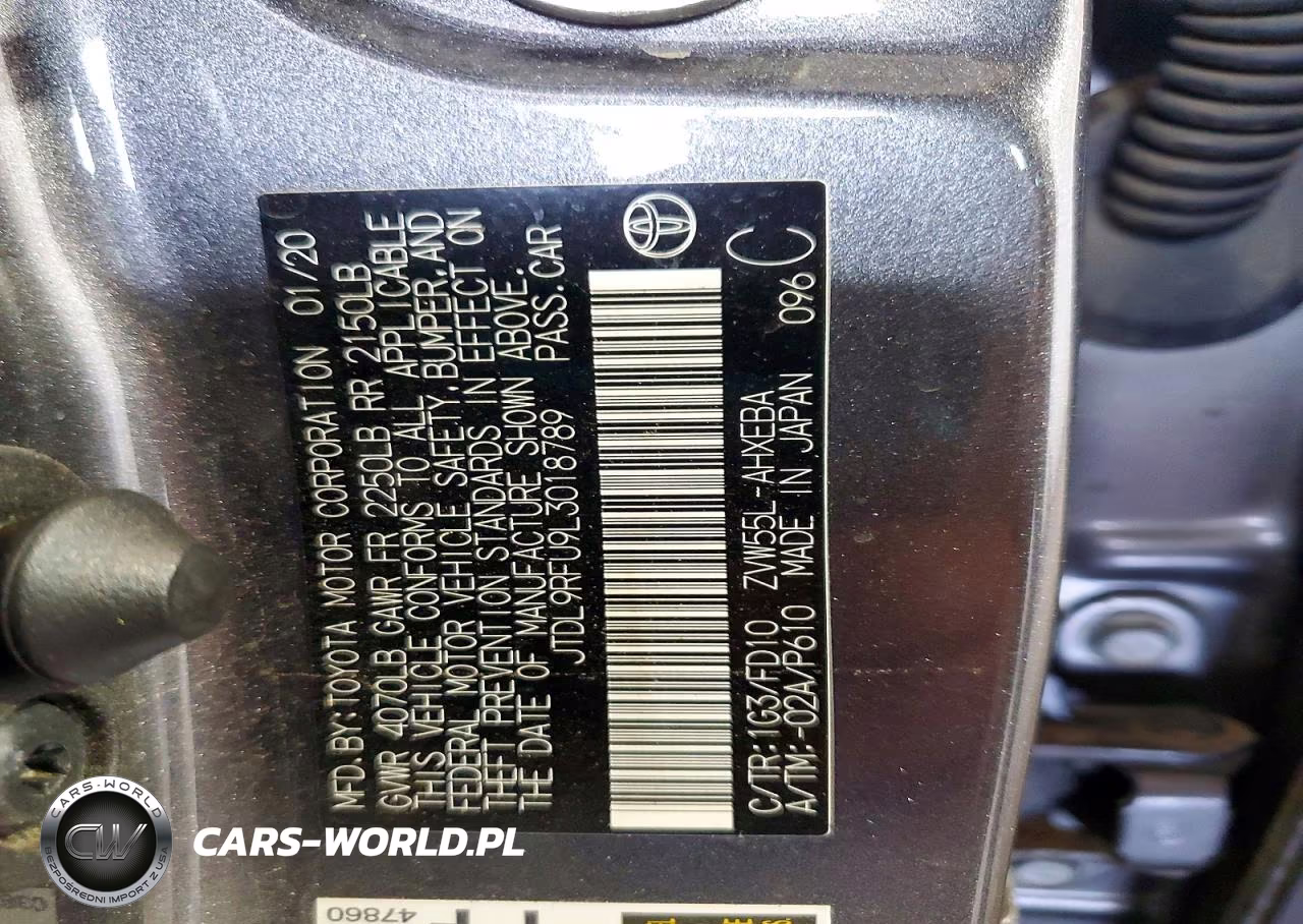 2020 Toyota Prius Le Awd-E VIN:JTDL9RFU9L3018789 - 12