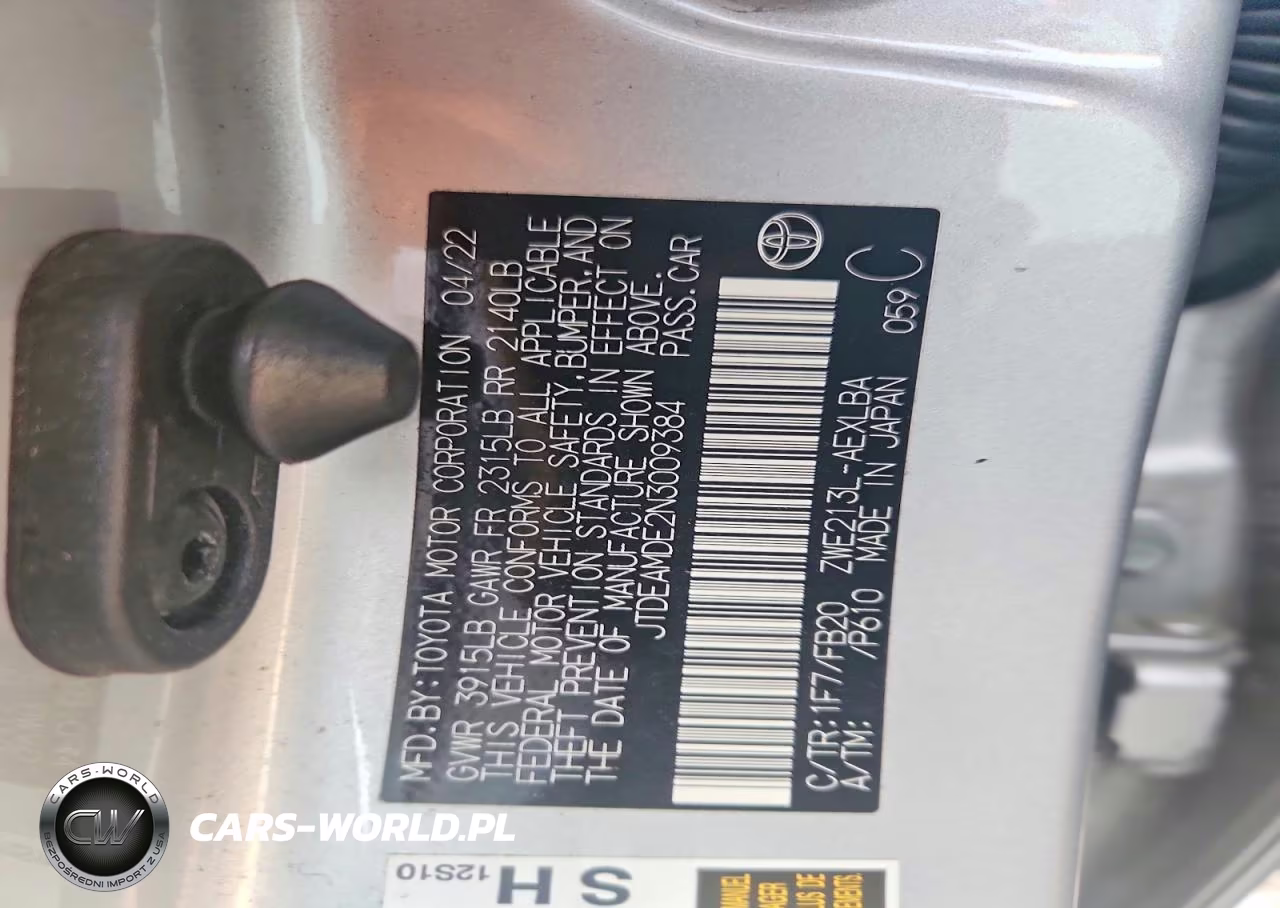 2022 Toyota Corolla Le VIN:JTDEAMDE2N3009384 - 12