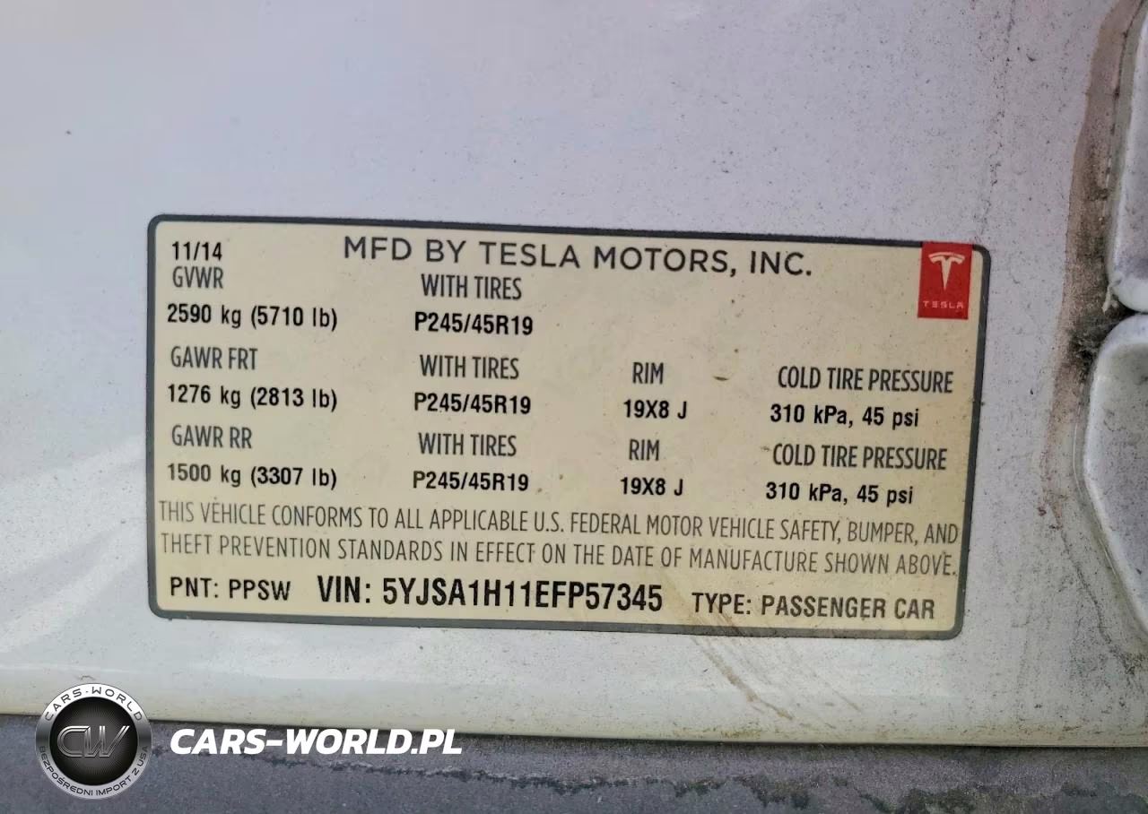 2014 Tesla Model S VIN:5YJSA1H11EFP57345 - 12