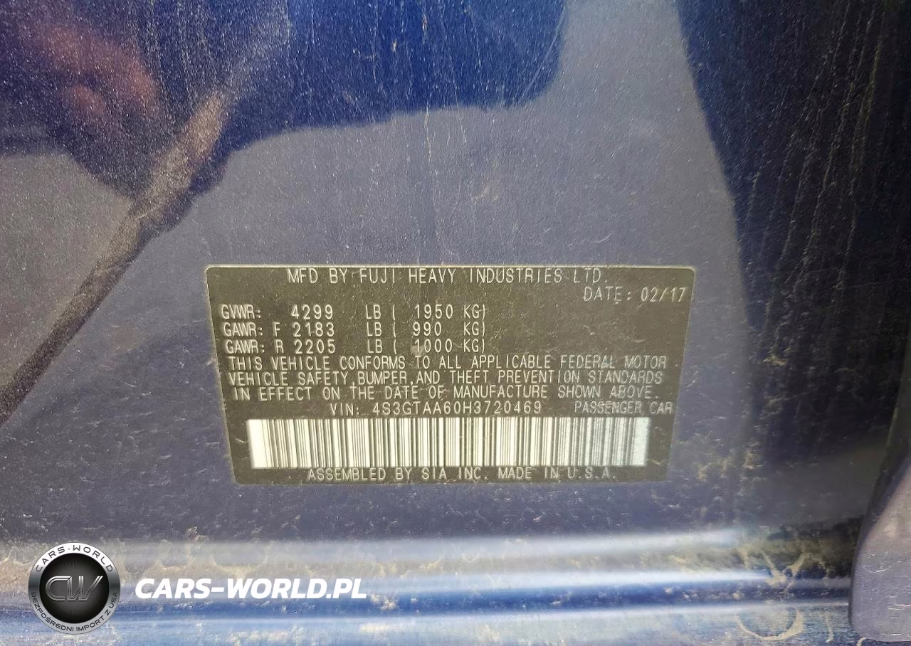 2017 Subaru Impreza VIN:4S3GTAA60H3720469 - 12