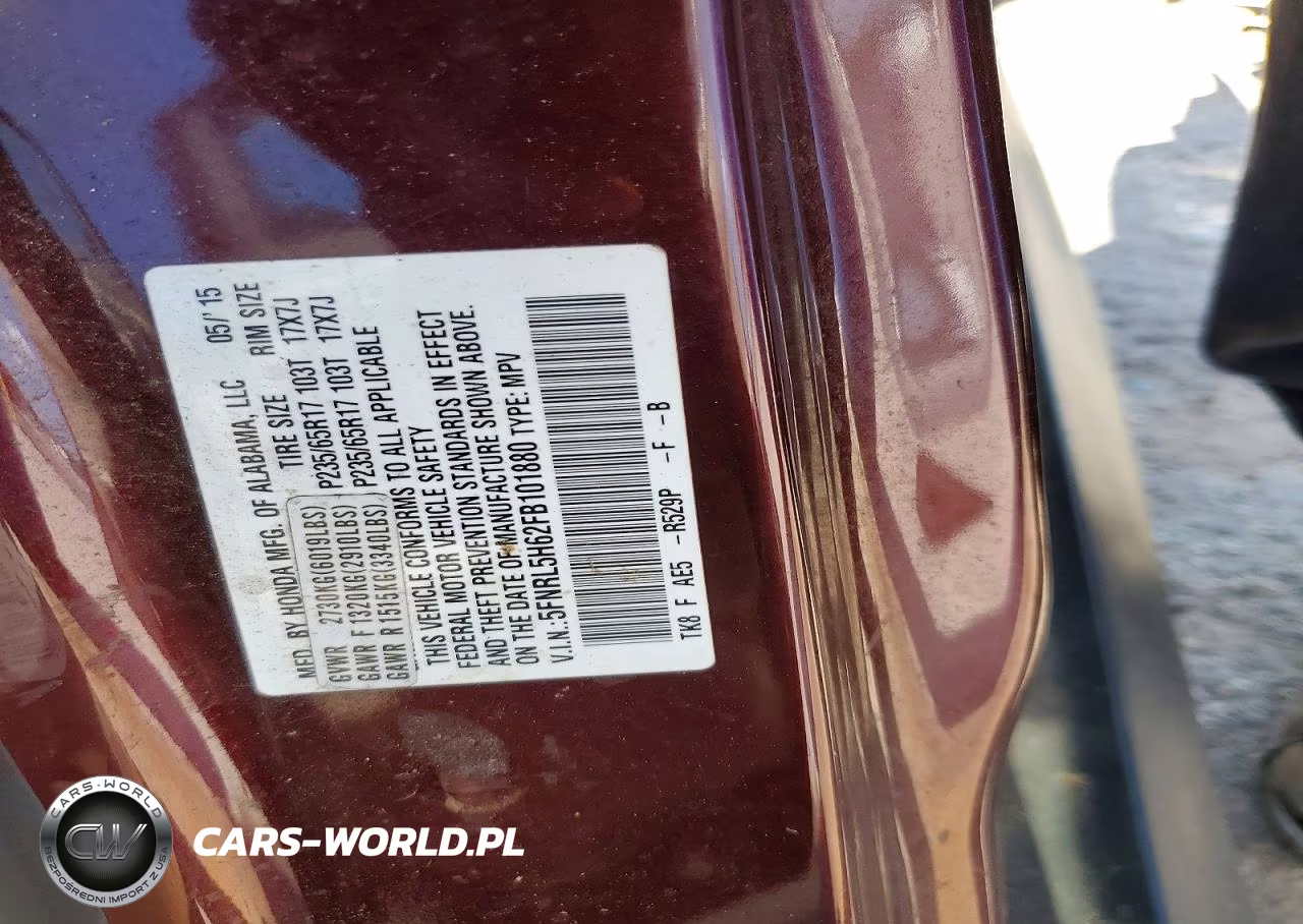 2015 Honda Odyssey Exl VIN:5FNRL5H62FB101880 - 12