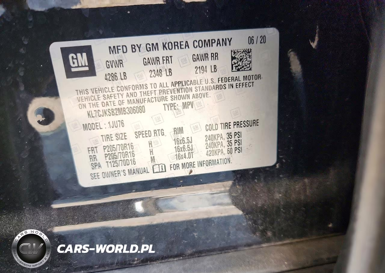 2021 Chevrolet Trax Ls VIN:KL7CJKSB2MB306080 - 12