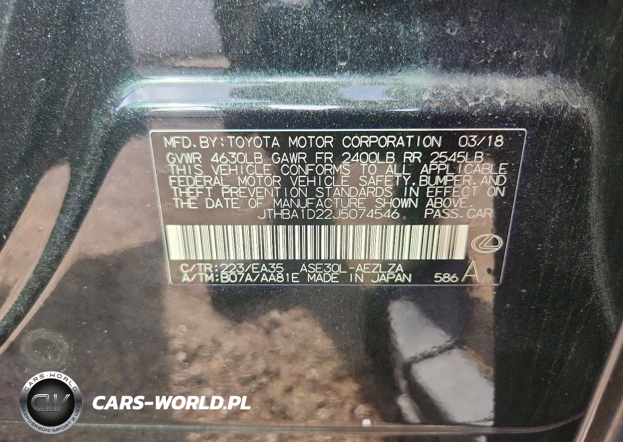 2018 Lexus Is 300 VIN:JTHBA1D22J5074546 - 13