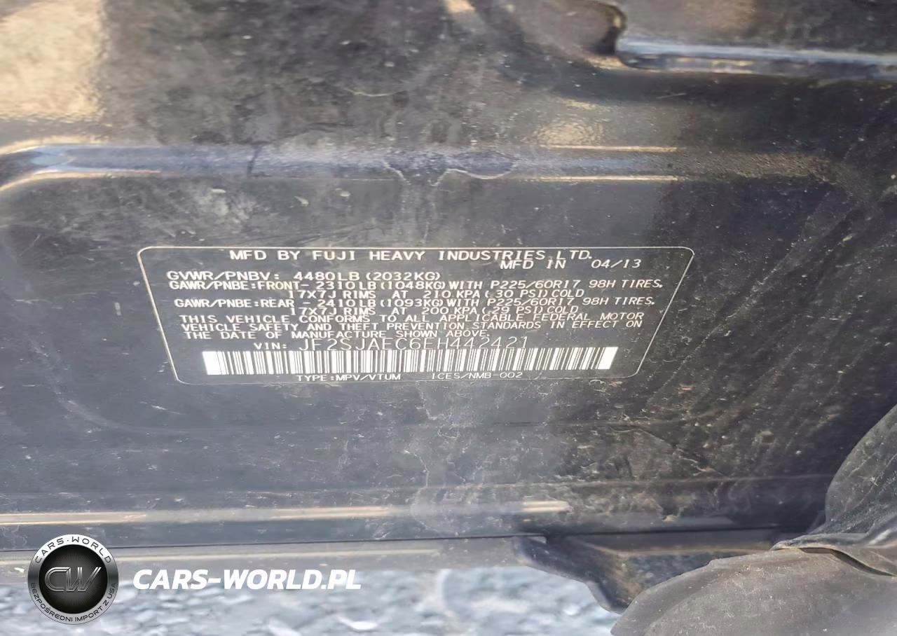 2014 Subaru Forester 2.5I Premium VIN:JF2SJAEC6EH442421 - 13