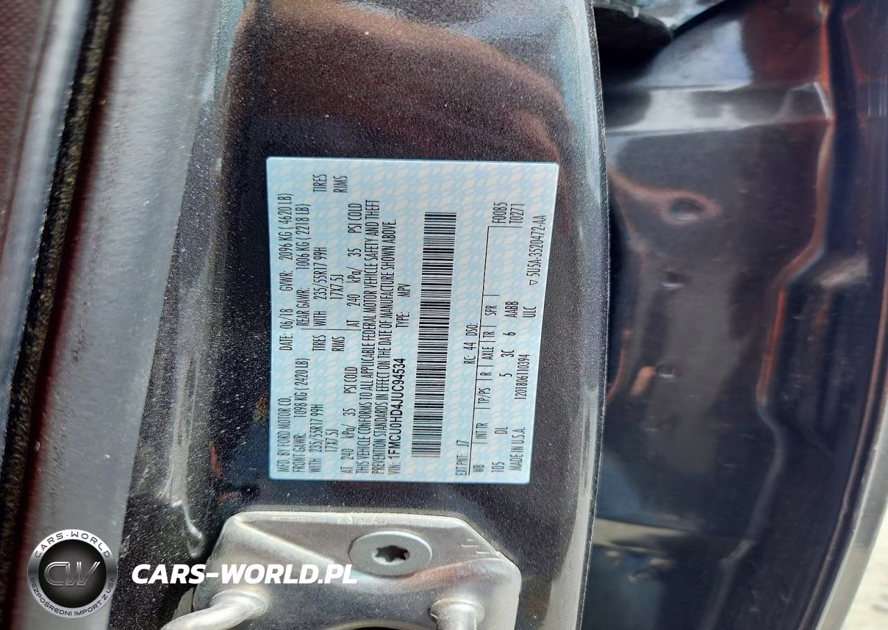 2018 Ford Escape Sel VIN:1FMCU0HD4JUC94534 - 12