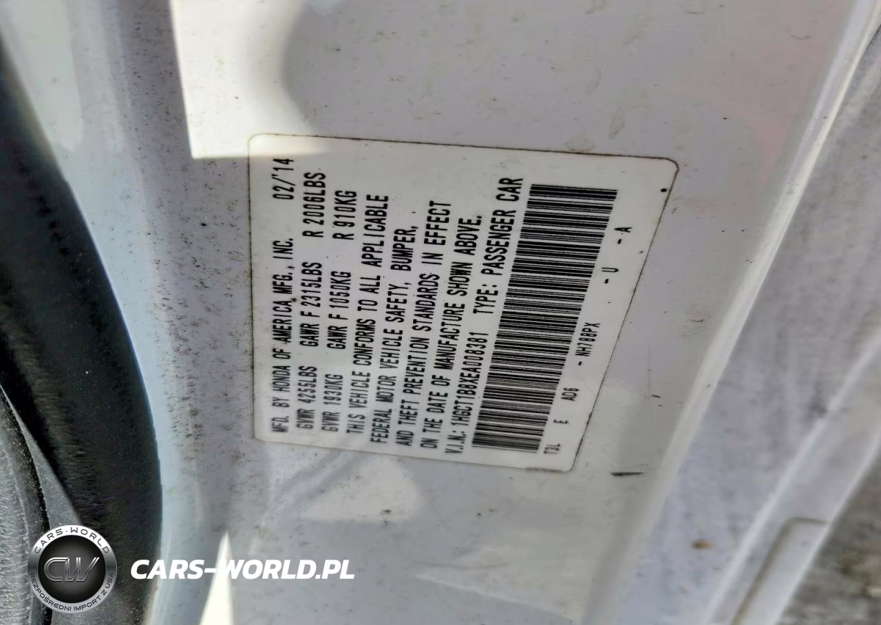 2014 Honda Accord Exl VIN:1HGCT1B8XEA008381 - 12