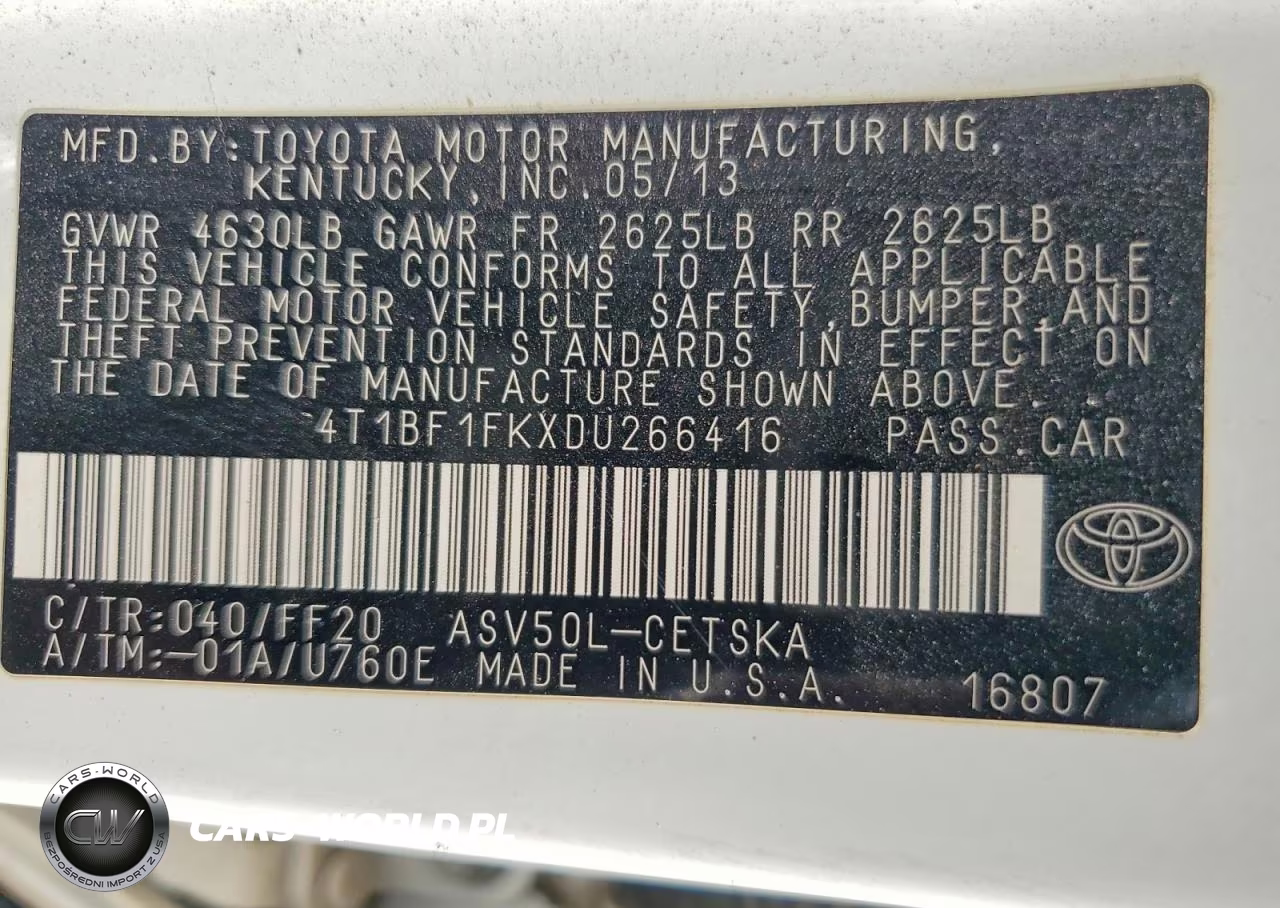 2013 Toyota Camry Se VIN:4T1BF1FKXDU266416 - 13