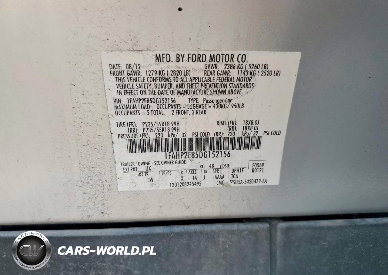 2013 Ford Taurus Sel VIN:1FAHP2E85DG152156 - 13