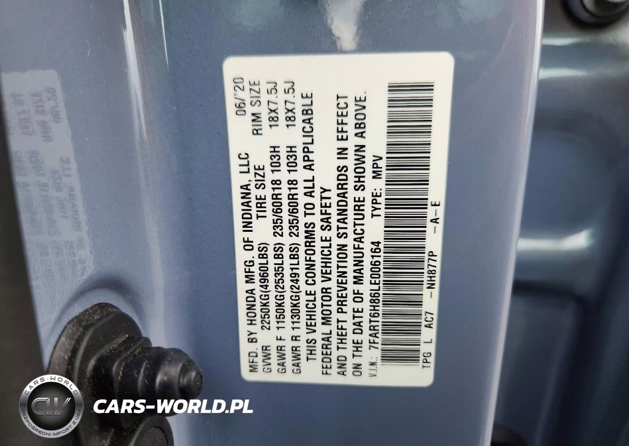 2020 Honda Cr-V Exl VIN:7FART6H86LE006164 - 14