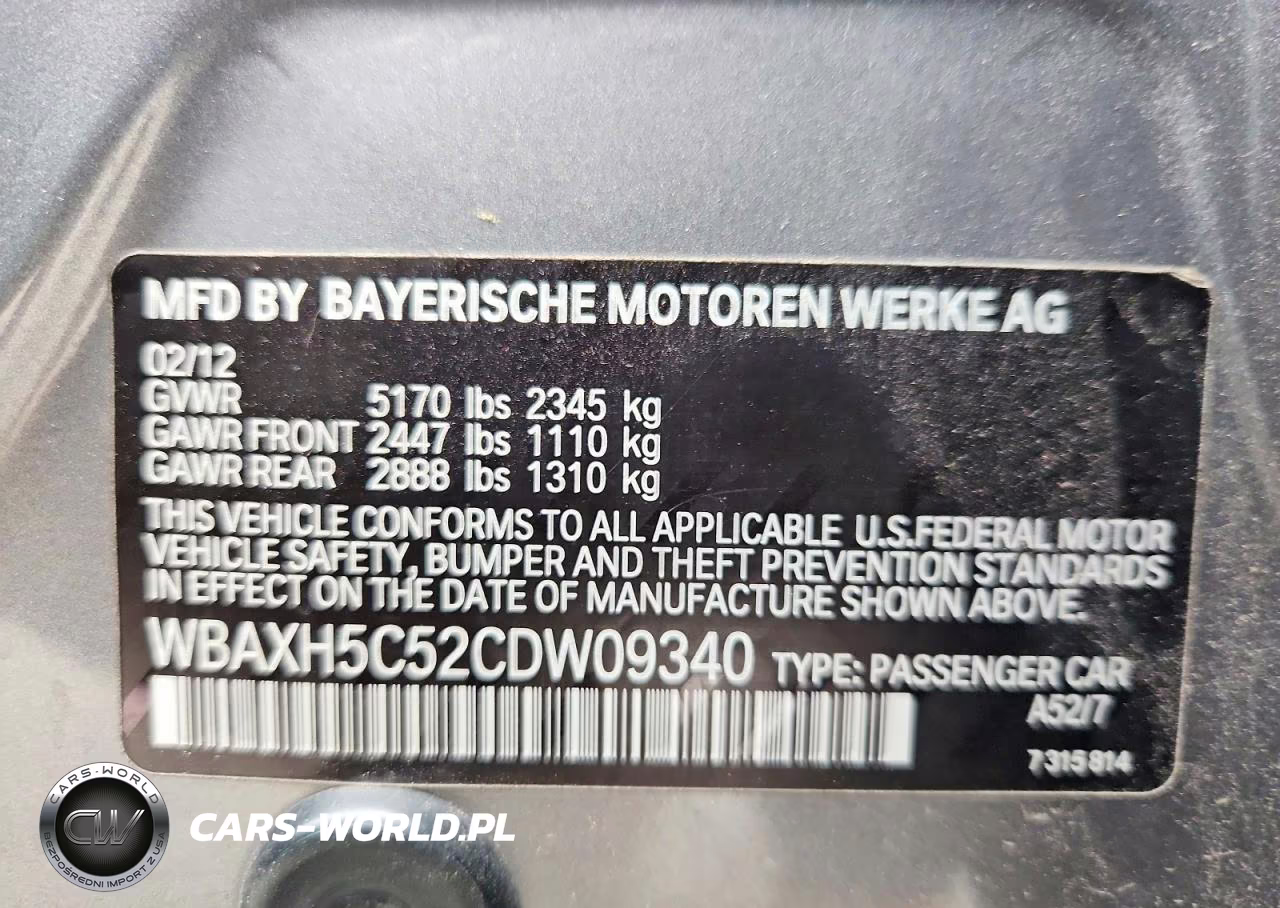 2012 BMW 528 Xi VIN:WBAXH5C52CDW09340 - 13