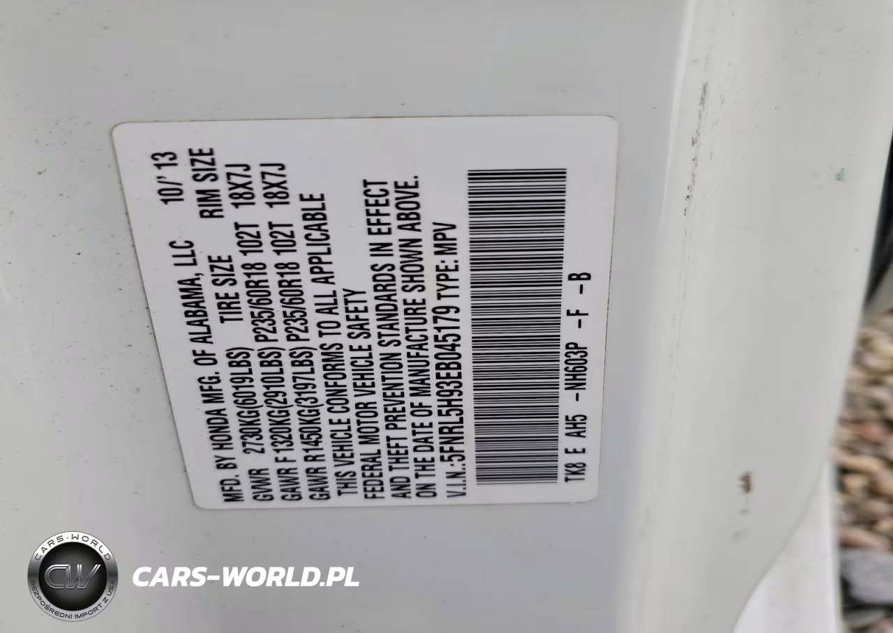 2014 Honda Odyssey Touring VIN:5FNRL5H93EB045179 - 13