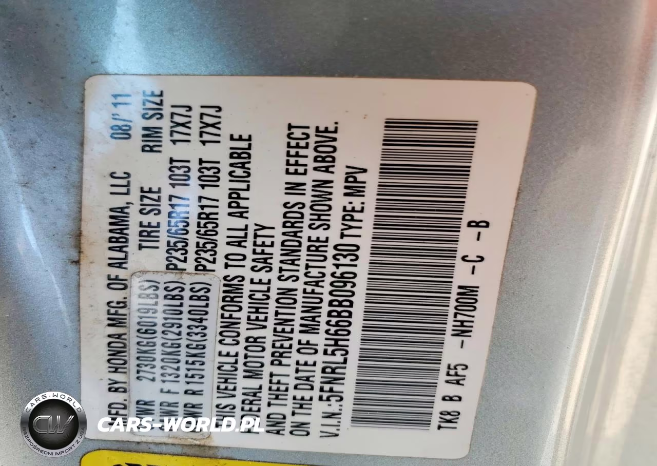 2011 Honda Odyssey Exl VIN:5FNRL5H66BB096130 - 13