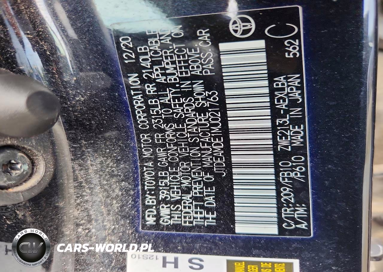 2021 Toyota Corolla Le VIN:JTDEAMDE1MJ021763 - 12