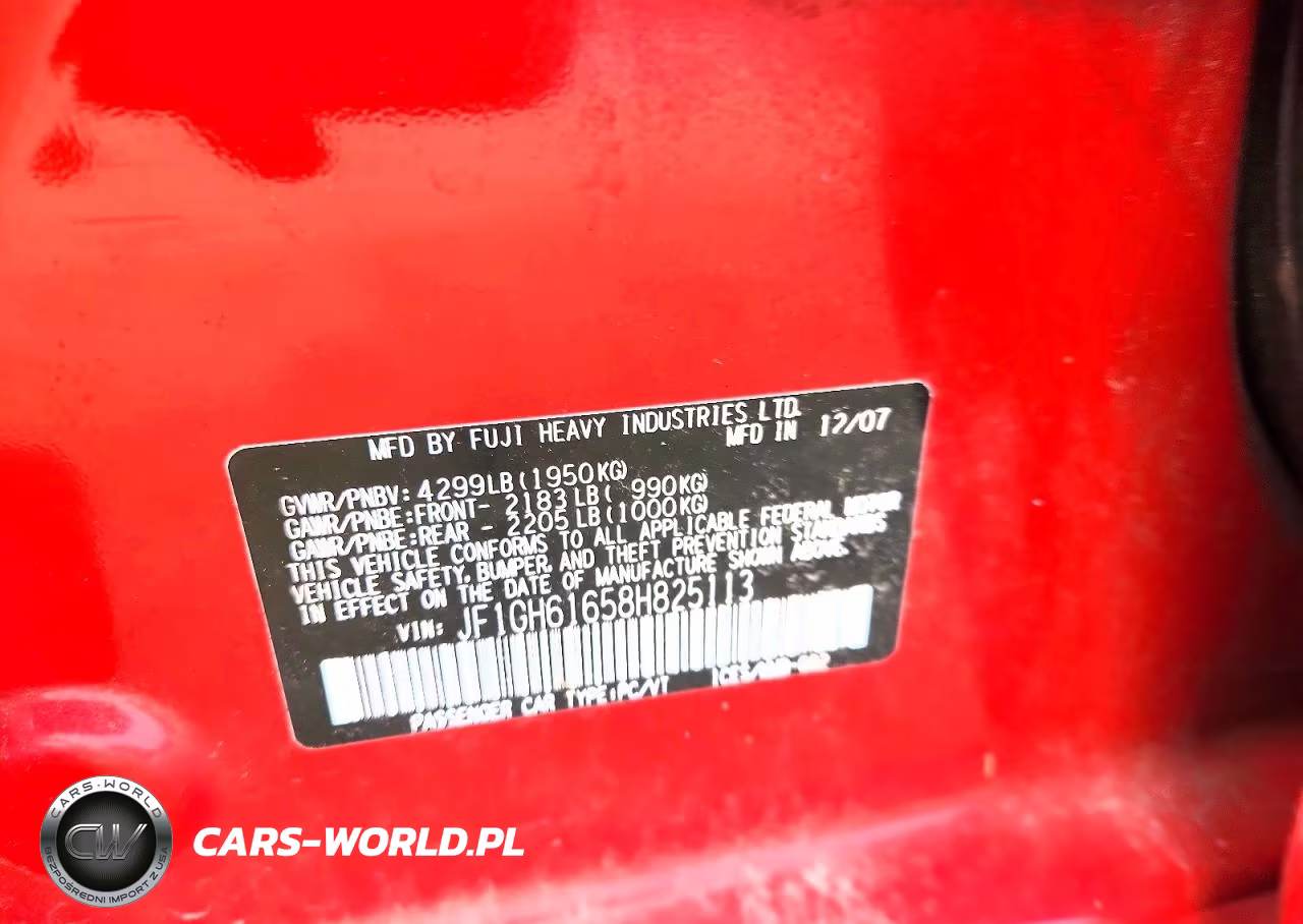 2008 Subaru Impreza 2.5I VIN:JF1GH61658H825113 - 12