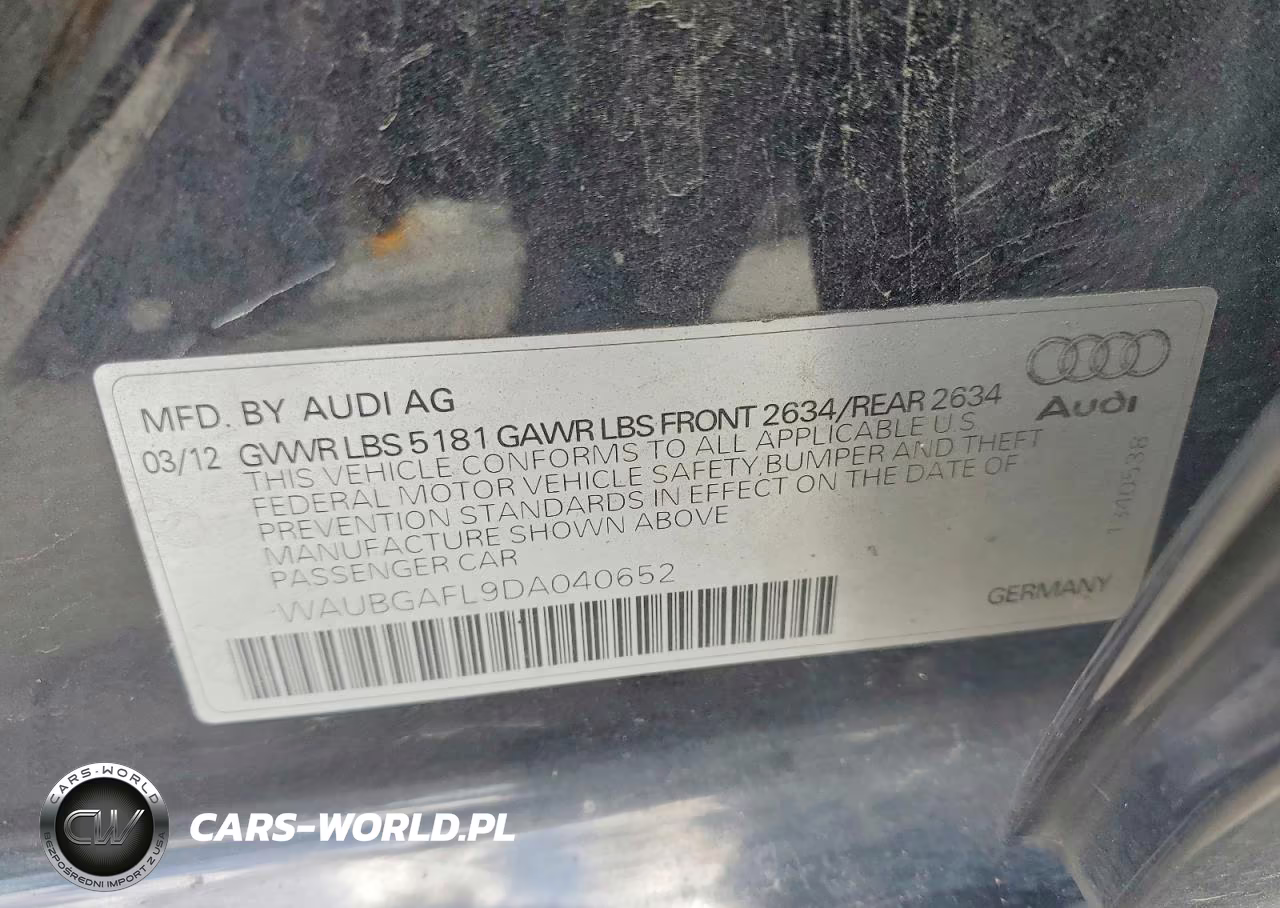 2013 Audi S4 Premium Plus VIN:WAUBGAFL9DA040652 - 12