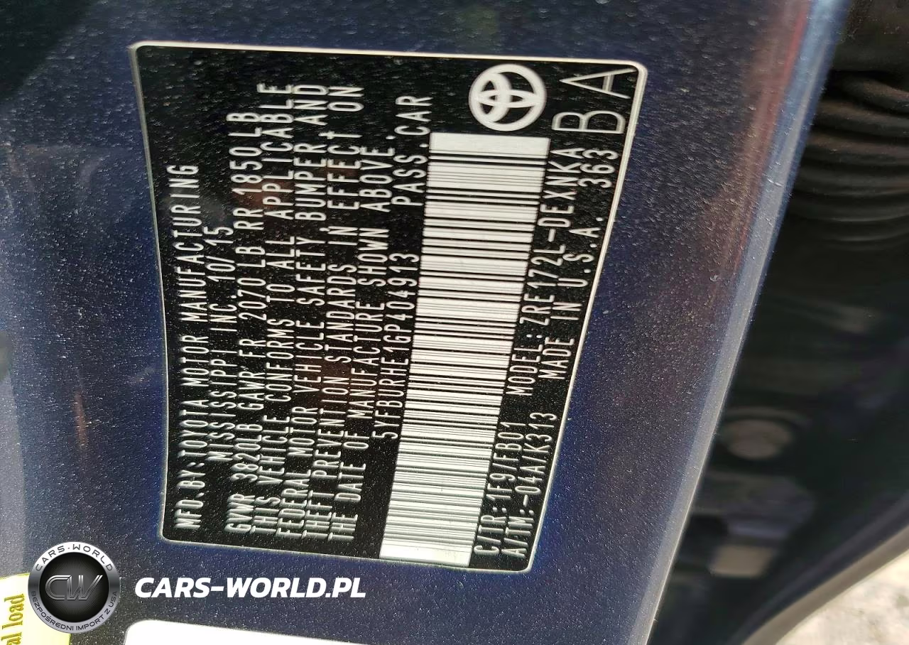 2016 Toyota Corolla Le VIN:5YFBURHE1GP404913 - 13