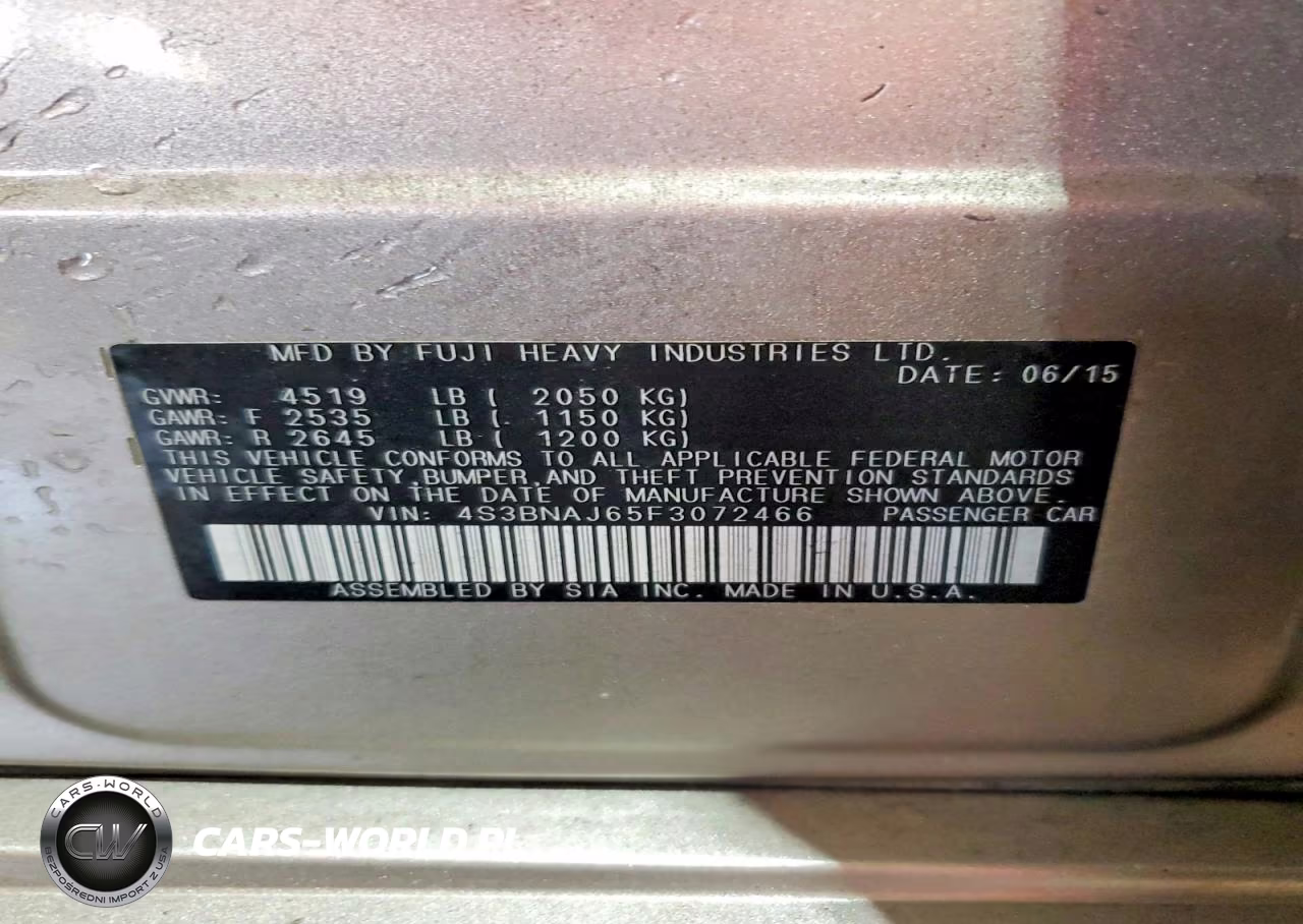 2015 Subaru Legacy 2.5I Limited VIN:4S3BNAJ65F3072466 - 12