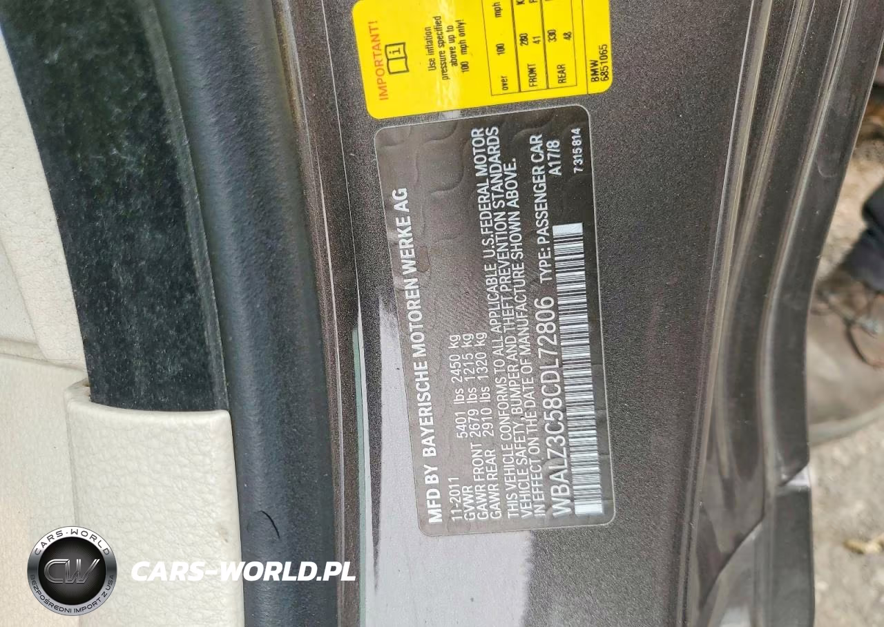 2012 BMW 650 I VIN:WBALZ3C58CDL72806 - 12