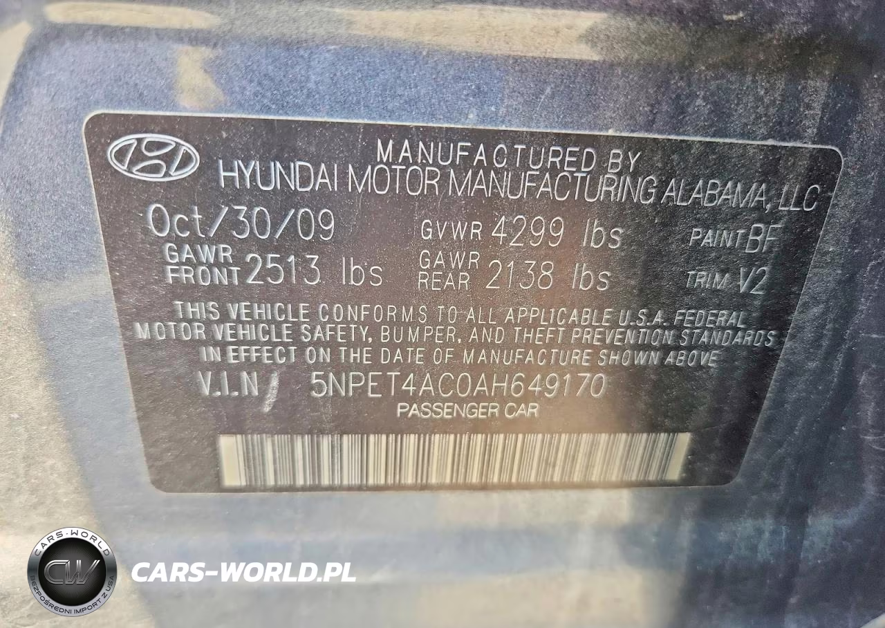 2010 Hyundai Sonata Gls VIN:5NPET4AC0AH649170 - 12